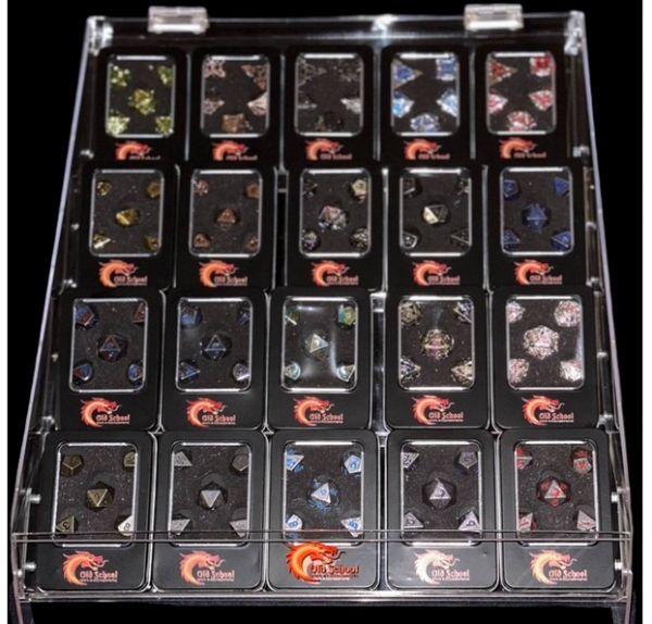 Old School Dice: Metal Dice Bundle w/ Tabletop Tin Display