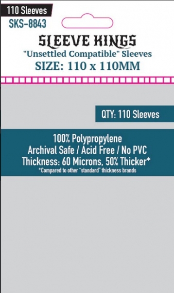 Sleeve Kings: ''Unsettled'' Compatible Sleeves (110x110 MM) 110 Pack, 60 Microns