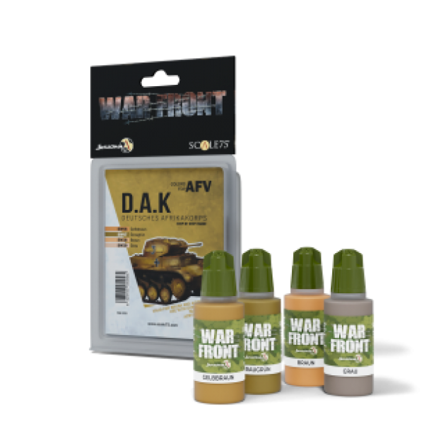 Warfront Range: Paint Set - D.A.K. COLORS FOR AFV  (4 Bottles 17 ML)