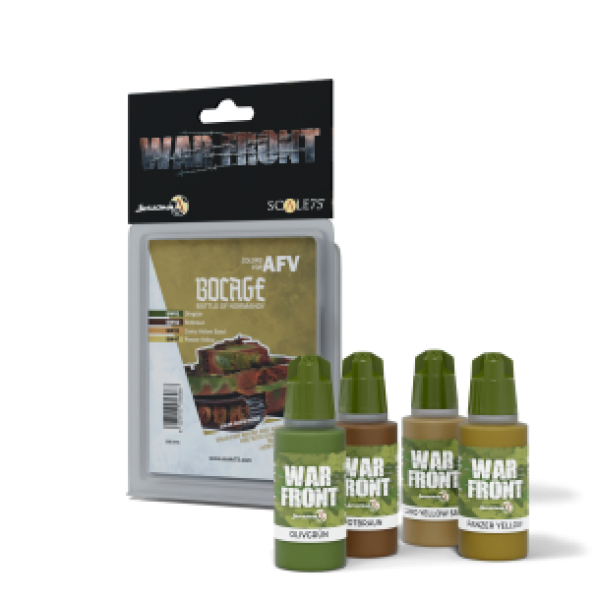 Warfront Range: Paint Set - BOCAGE BATTLE OF NORMANDY  (4 Bottles 17 ML)