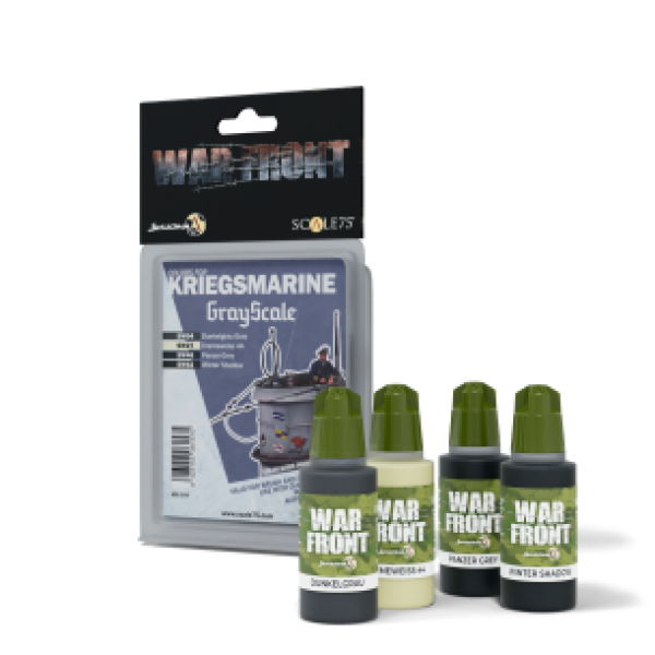 Warfront Range: Paint Set - GRAYSCALE (4 Bottles 17 ML)
