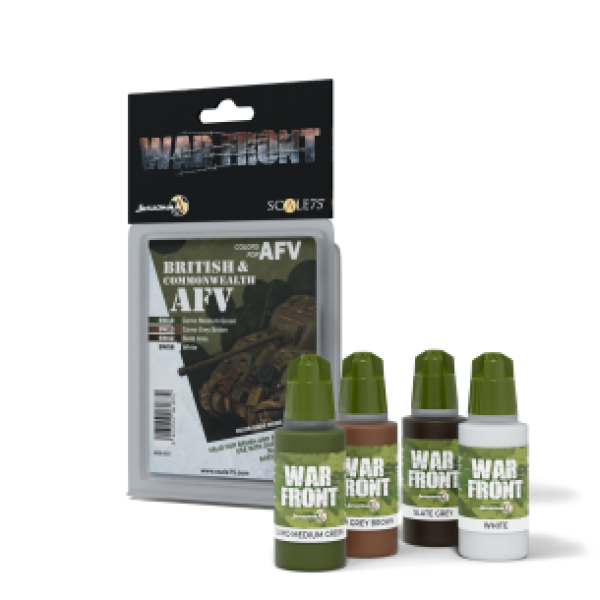 Warfront Range: Paint Set - BRITISH & COMMONWEALTH AFV (4 Bottles 17 ML)
