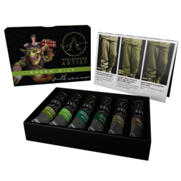 Artist Scalecolor Range: Paint Sets - GREEN MILE (6 Tubes 20 ML)
