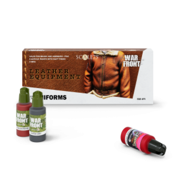 Warfront Range: Paint Set - LEATHER EQUIPMENT (8 Bottles 17 ML)
