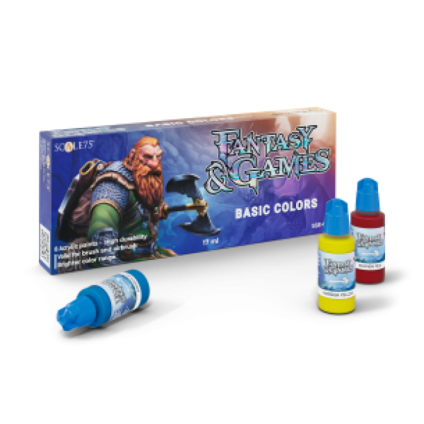 Fantasy & Games: Paint Set -  BASIC COLORS (8 Bottles 17 ML)