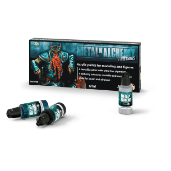 Scale Color Range: Paint Set - METAL'N ALCHEMY STEEL SERIES (8 Bottles 17 ML)