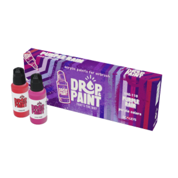 Drop & Paint Range: Paint Set - PURPLE RAIN (8 Bottles 17 ML)