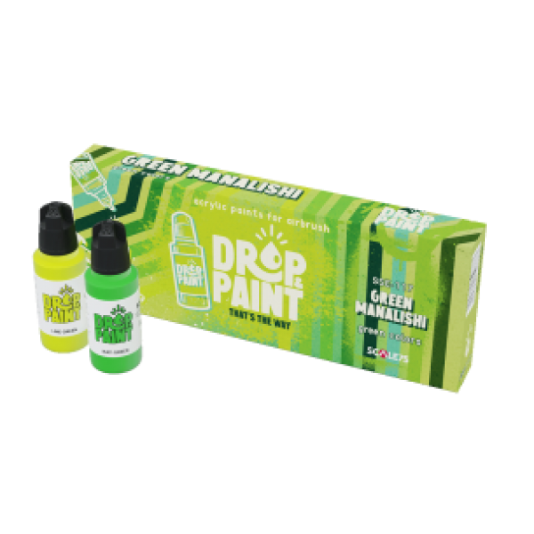 Drop & Paint Range: Paint Set - GREEN MANALISHI (8 Bottles 17 ML)