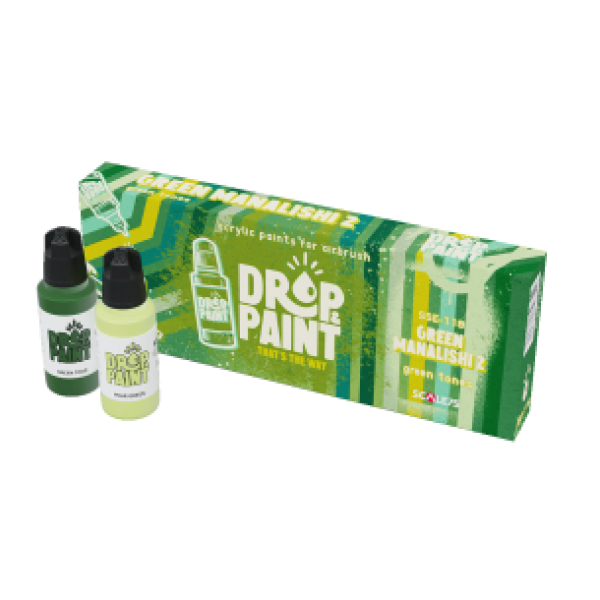 Drop & Paint Range: Paint Set - GREEN MANALISHI 2 (8 Bottles 17 ML)