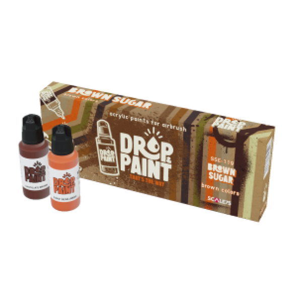 Drop & Paint Range: Paint Set - SUGAR BROWN (8 Bottles 17 ML)