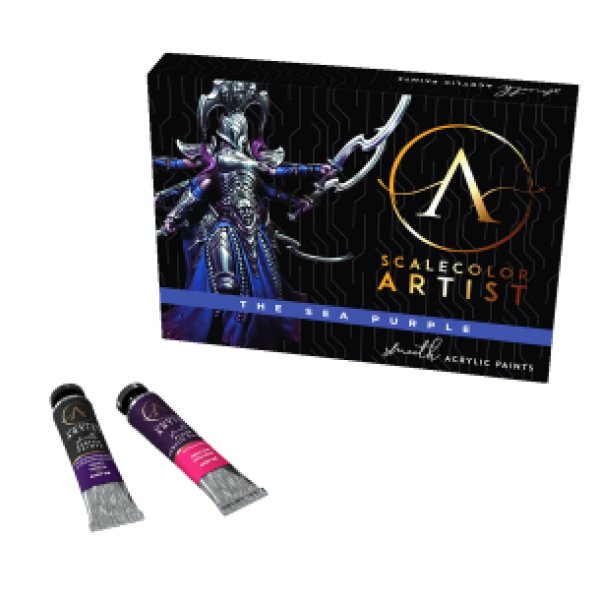 Artist Scalecolor Range: Paint Sets - THE SEA PURPLE (12 Tubes 20 ML)