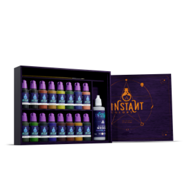 Instant Colors Range: Paint Set - THE SECRETS OF ALCHEMY (WOODEN BOX) (16 Bottles 17 ML)