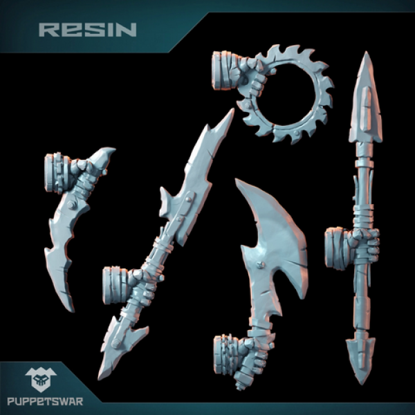 Puppetswar: (Accessory) Orc Tracker Choppers [left] (5)