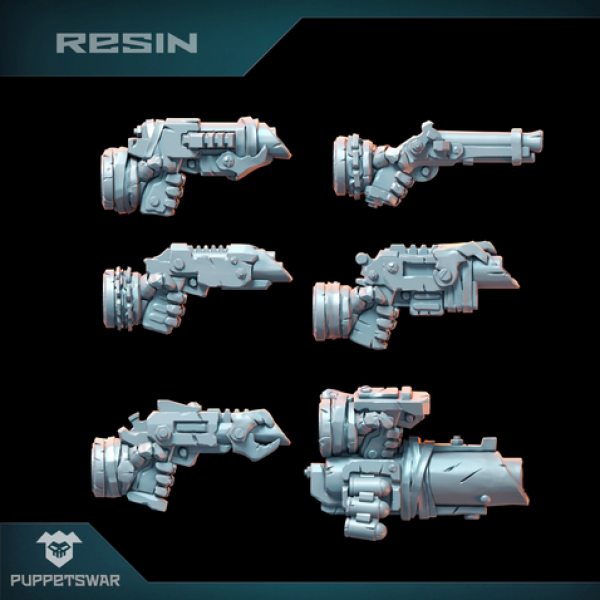 Puppetswar: (Accessory) Orc Tracker Pistols [left] (6)