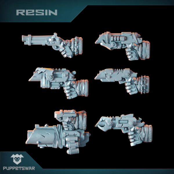 Puppetswar: (Accessory) Orc Tracker Pistols [right] (6)