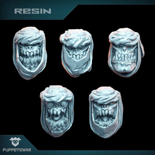 Puppetswar: (Accessory) Desert Orcs Heads (5)