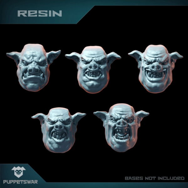 Puppetswar: (Accessory) Orc Pig Heads (5)