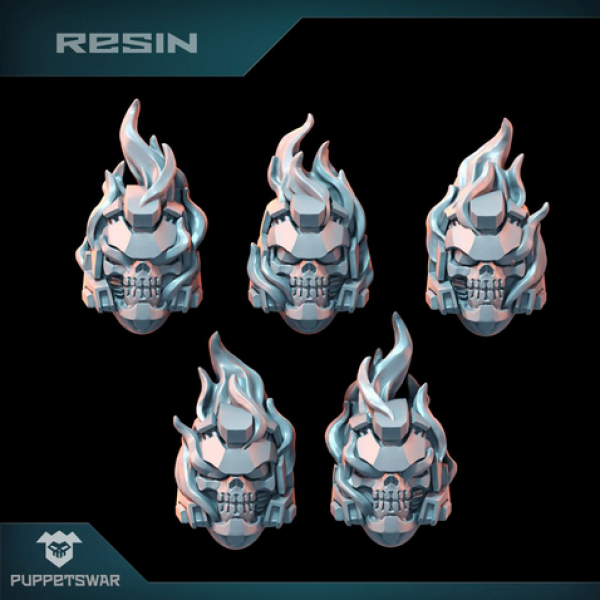Puppetswar: (Accessory) Burning Reaper Helmets (5)
