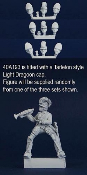 Front Rank Miniatures: 40A193 Continental Light Dragoon - Suitable For Most Regiments - Trumpet