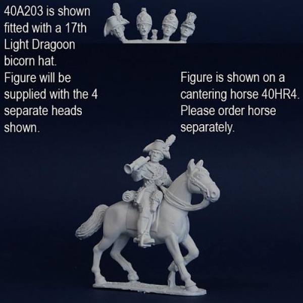 Front Rank Miniatures: 40A203 AWI British Light Dragoon (Suitable For 16th/17th Regiments) - Tr