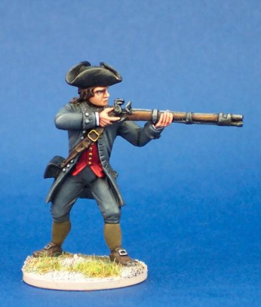 Front Rank Miniatures: 40A44 Militiaman In Coat, Standing Firing, Tricorn (1 figure) (40mm)