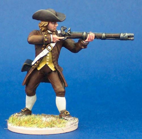 Front Rank Miniatures: 40A45 Militiaman In Coat, Standing Firing, Wide Brimmed Hat (1 figure) (