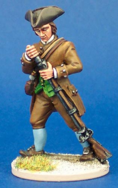 Front Rank Miniatures: 40A52 Militiaman In Coat, Loading, Tricorn (1 figure) (40mm)