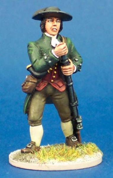 Front Rank Miniatures: 40A53 Militiaman In Coat, Loading, Wide Brimmed Hat (1 figure) (40mm)