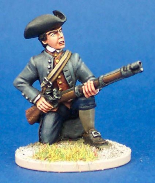 Front Rank Miniatures: 40A56 Militiaman In Coat, Kneeling Ready To Fire, Tricorn (1 figure) (40
