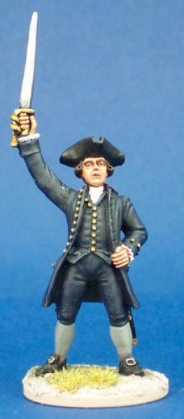 Front Rank Miniatures: 40A58 AWI Militia Command - Officer Holding Sword In The Air (1 figure) 