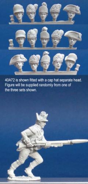 Front Rank Miniatures: 40A72 British Light Infantryman - Attacking, Levelled Musket (1 figure) 