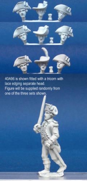 Front Rank Miniatures: 40A96 Long Regimental Coat - Officer Marching With Sword (1 figure) (40m