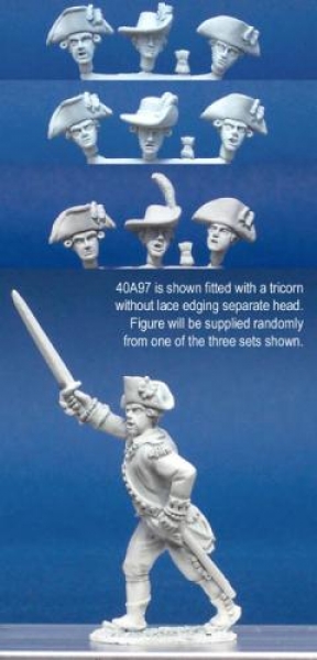 Front Rank Miniatures: 40A97 Long Regimental Coat - Officer Advancing, Waving Forward With Swor