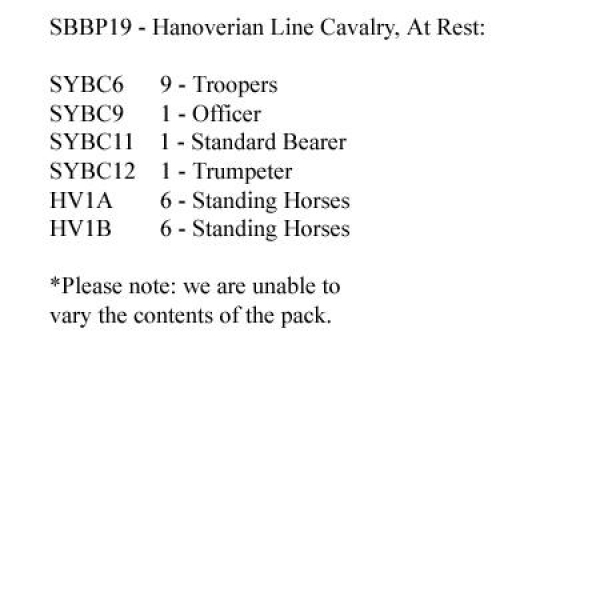 Front Rank Miniatures: SBBP19 Hanoverian Line Cavalry At Rest (12 Mounted Figures)