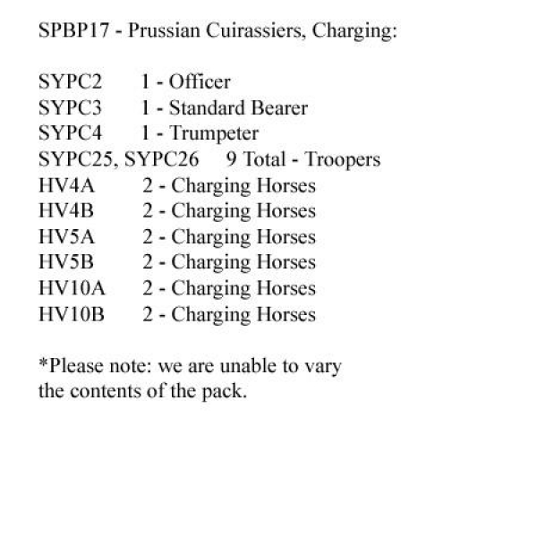 Front Rank Miniatures: SPBP17 Prussian Cuirassiers Charging (12 Mounted Figures)