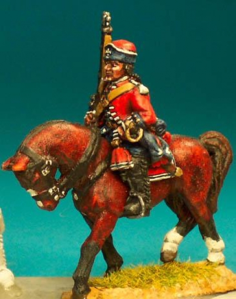 Front Rank Miniatures: SYFC8 Line Cavalryman & Dragoon - Dragoon Trooper, In Bonnet, Musket At Ease 