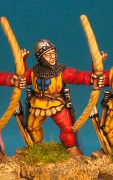 Front Rank Miniatures: WR14 Archer Loosing - Livery Jacket & Skull Cap (6 figures)