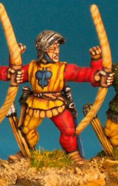 Front Rank Miniatures: WR15 Archer Loosing - Livery Jacket Visored Sallet (6 figures)