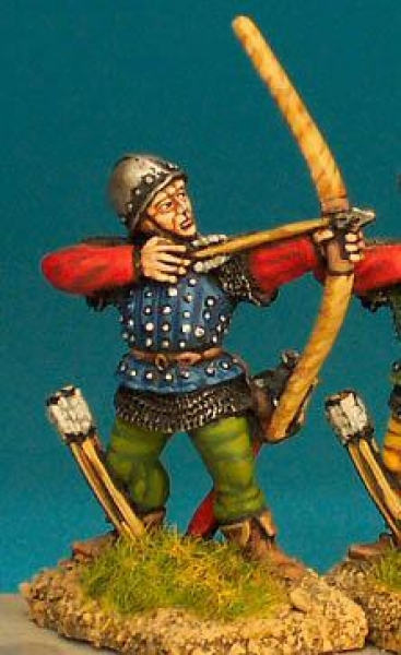 Front Rank Miniatures: WR1 Archer Shooting - Brigadine And Skull Cap (6 figures)