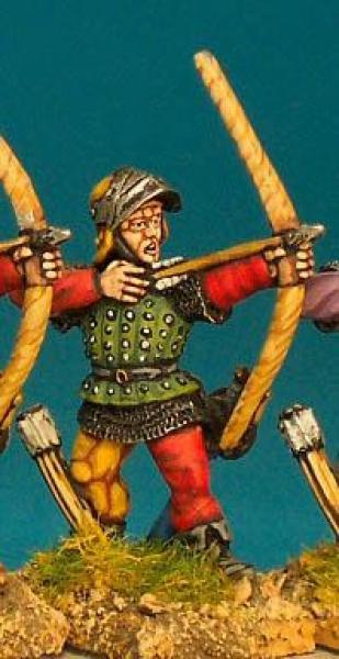 Front Rank Miniatures: WR3 Archer Shooting - Brigadine And Visored Sallet (6 figures)