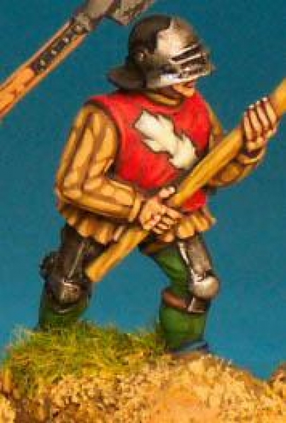 Front Rank Miniatures: WR45 Halberdier - Halberd At High Porte - Livery Jacket & Visored Sallet (6 f
