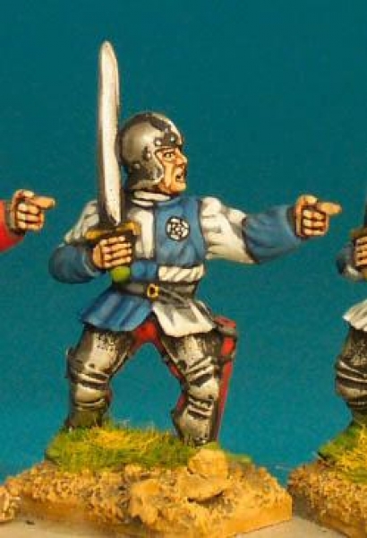 Front Rank Miniatures: WR53 Officer With Sword Pointing - Livery Jacket Barbute (6 figures)