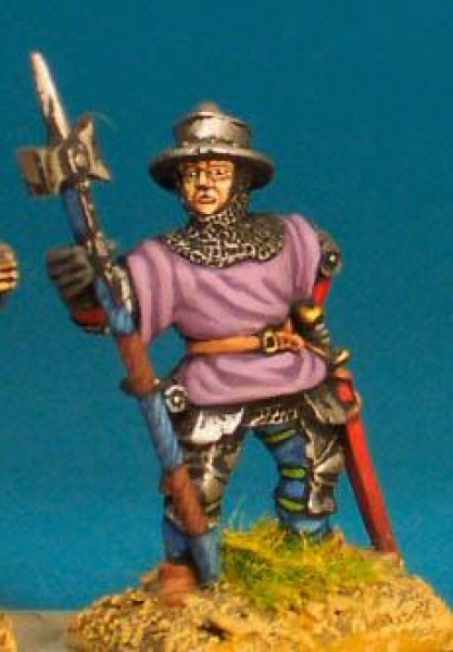 Front Rank Miniatures: WR55 Officer Open Handed With Poleaxe Or Flagpole - Tabard And Kettle Hat (6 
