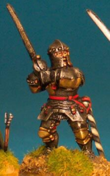 Front Rank Miniatures: WR58 Dismounted Man At Arms Hand & A Half Sword Raised - Italian Armour Close