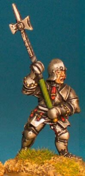 Front Rank Miniatures: WR60 Dismounted Man At Arms Pollaxe Raised - Italian Armour Opened Face Barbu