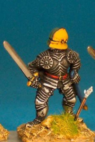 Front Rank Miniatures: WR62 Dismounted Man At Arms Standing Ready With Sword - German Armour Deep Sa