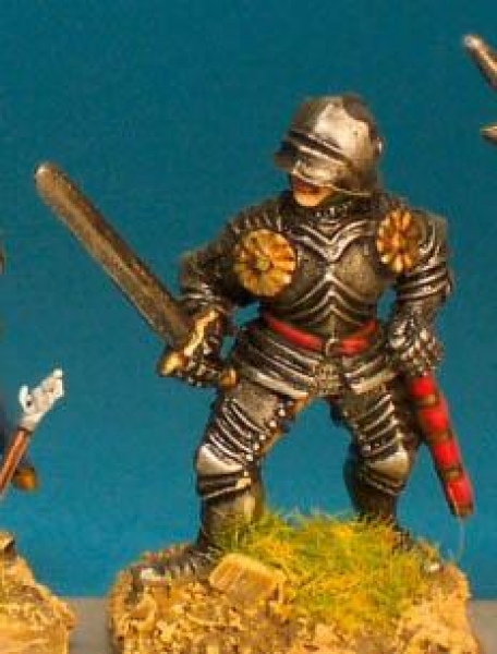 Front Rank Miniatures: WR63 Dismounted Man At Arms Standing Ready With Sword - German Armour Visored