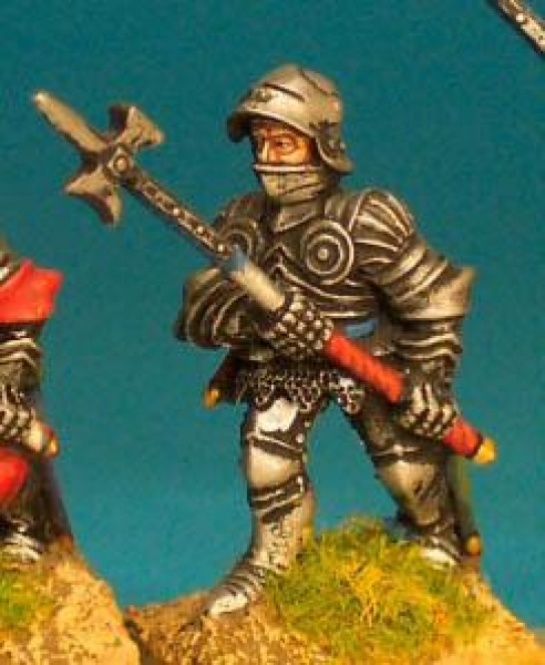 Front Rank Miniatures: WR65 Dismounted Man At Arms Advancing With Pollaxe - German Armour Visored Sa