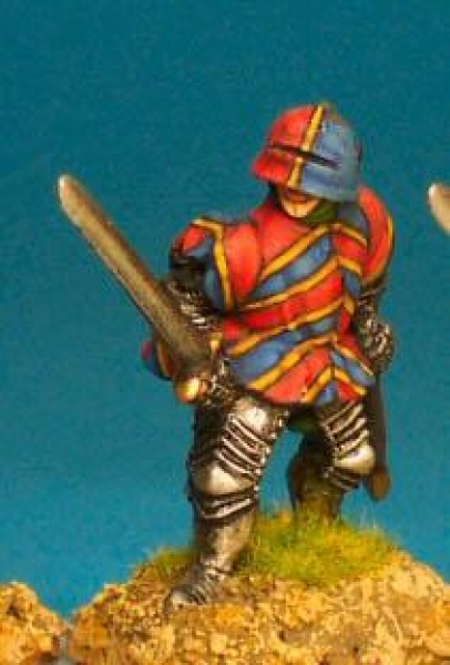 Front Rank Miniatures: WR68 Dismounted Man At Arms Standing Ready With Sword - Slashed Sleeved Tabar