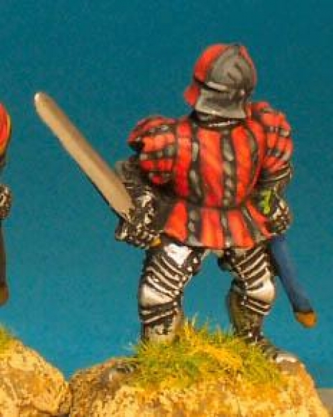 Front Rank Miniatures: WR69 Dismounted Man At Arms Standing Ready With Sword - Slashed Sleeved Tabar